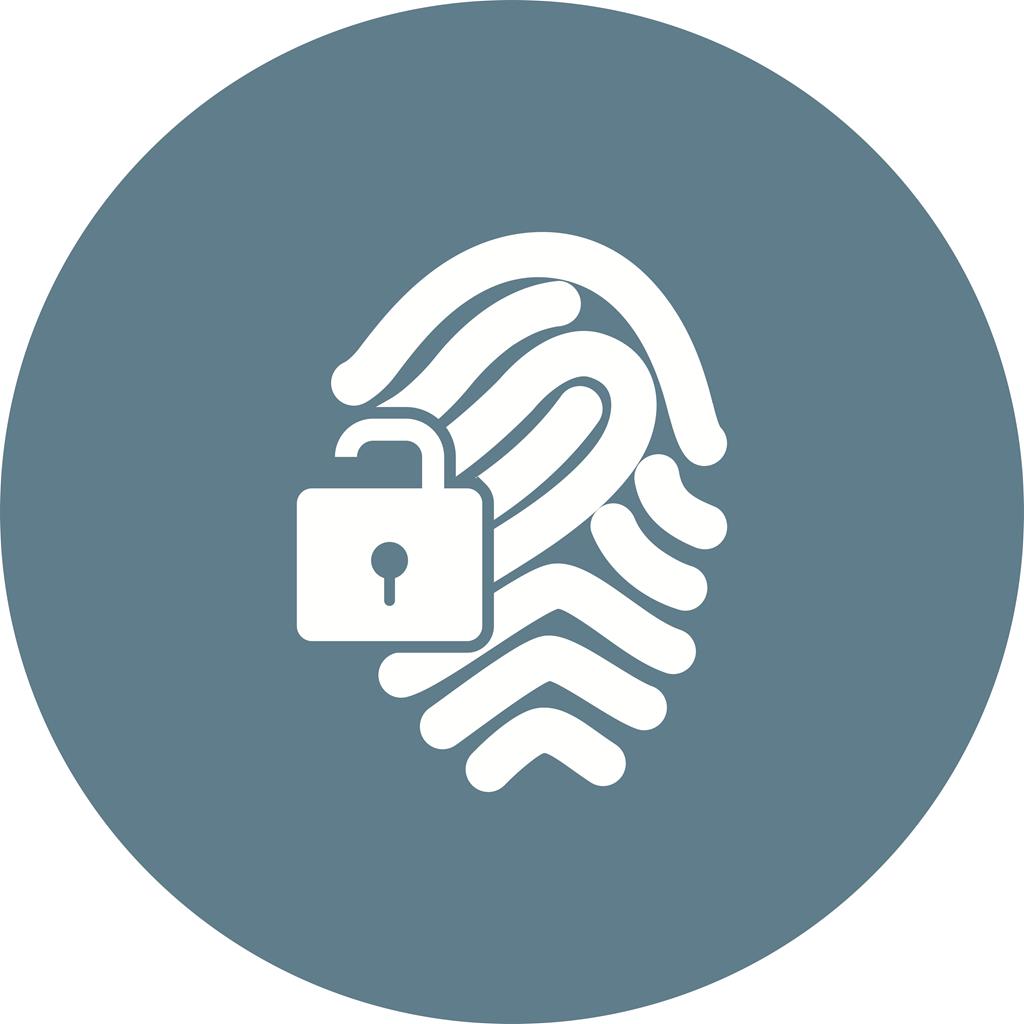 Fingerprint Lock Flat Round Icon