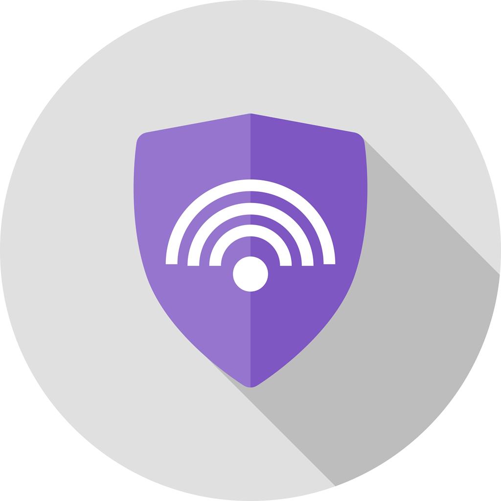 Protected Wifi Flat Shadowed Icon