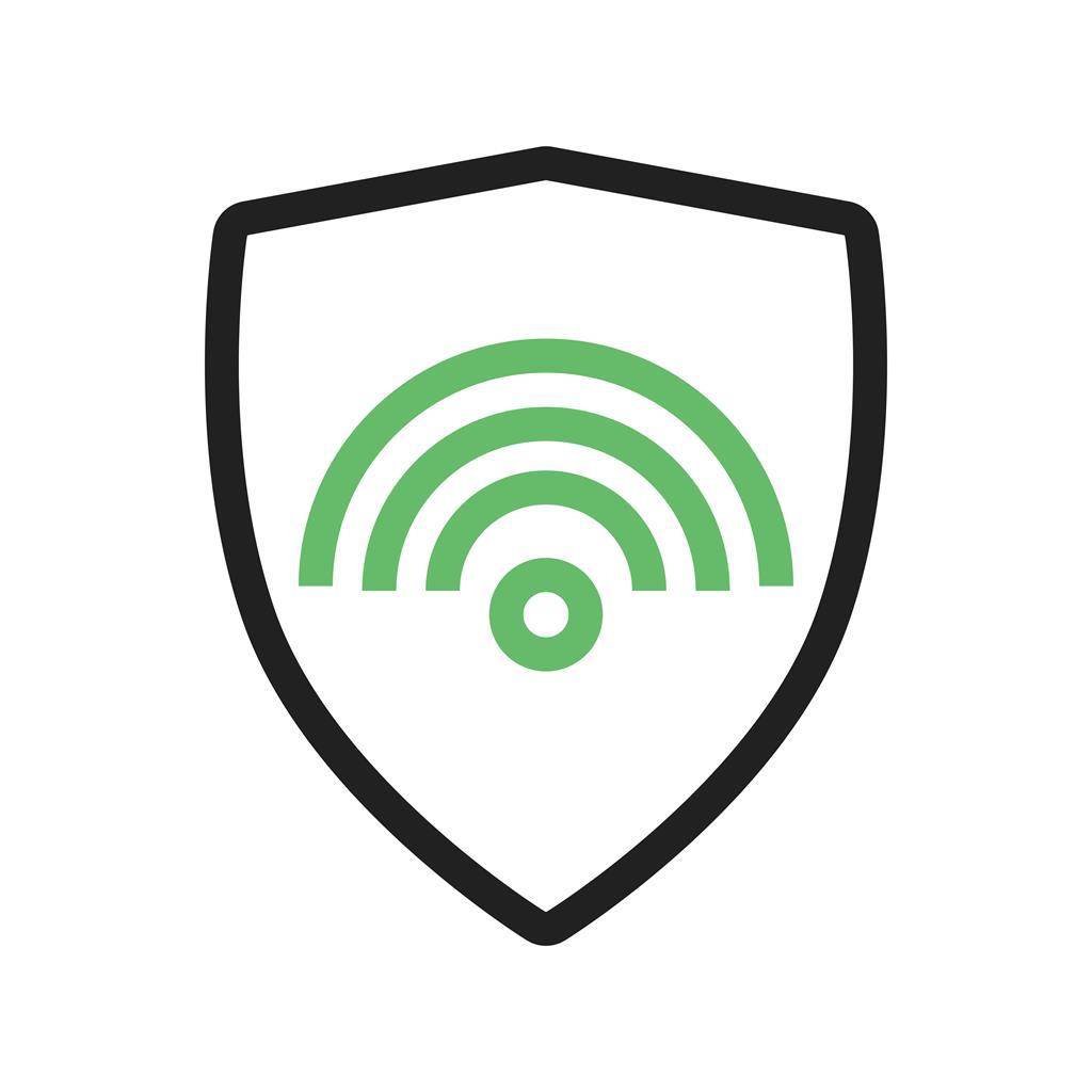Protected Wifi Line Green Black Icon
