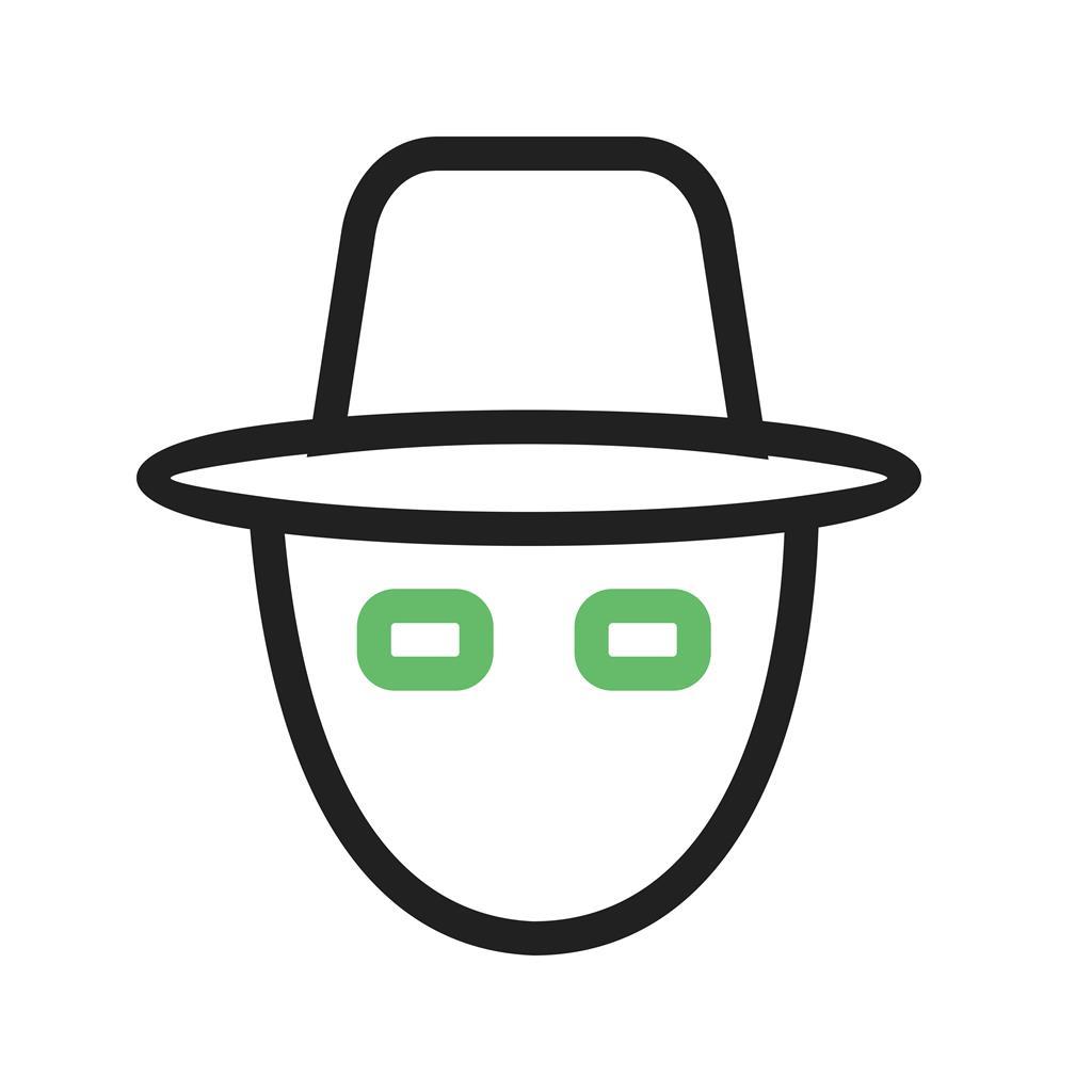 Hacker Mask Line Green Black Icon