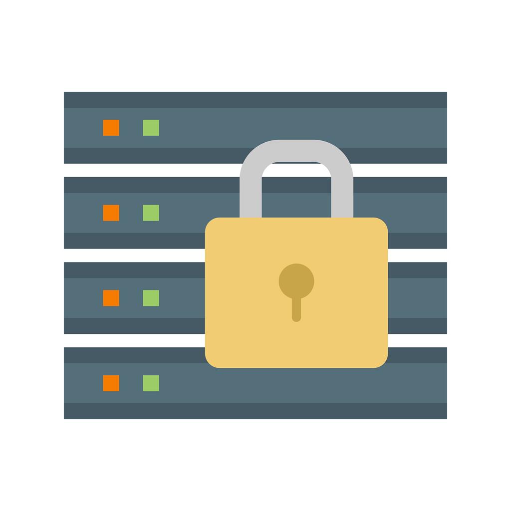 Secure Server Flat Multicolor Icon