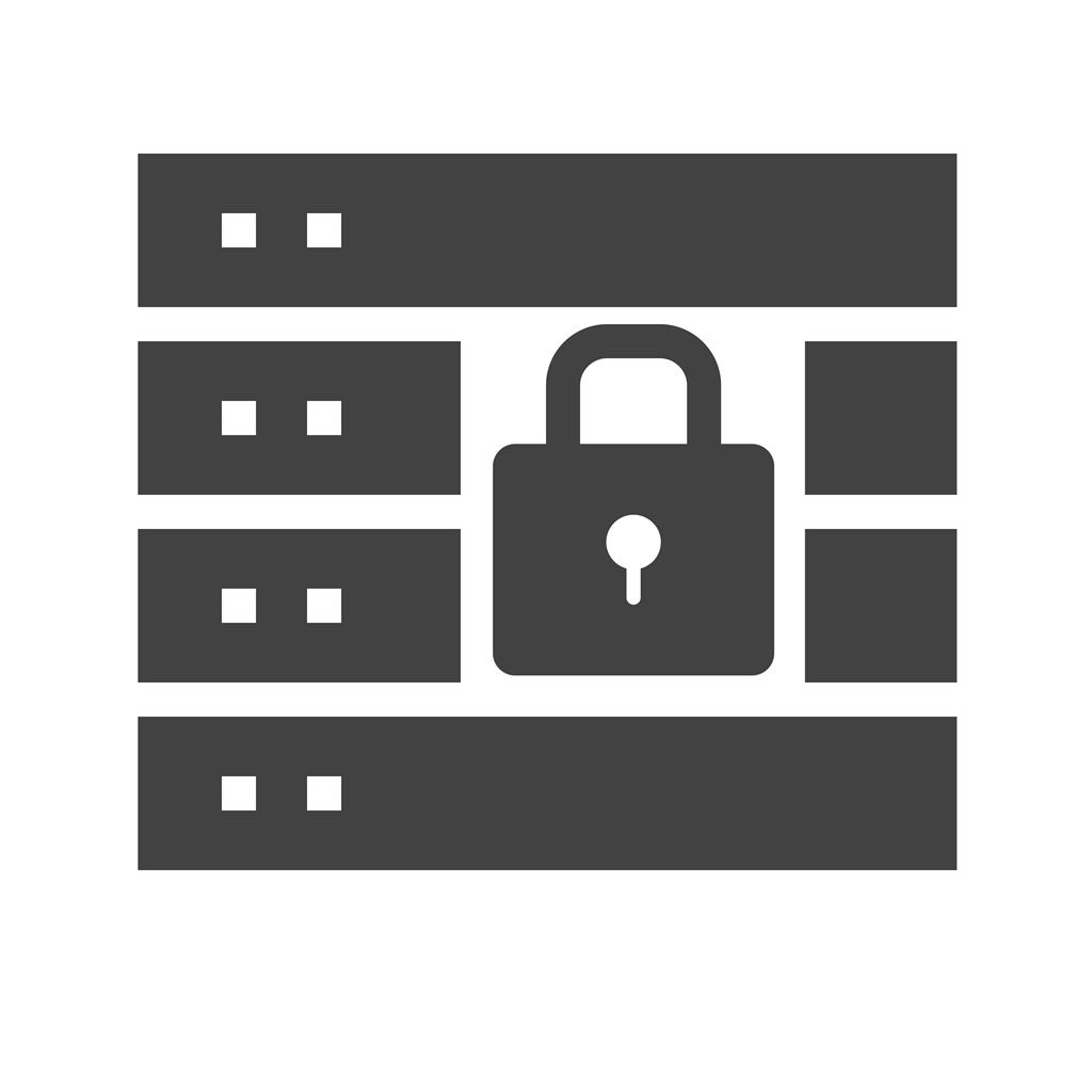 Secure Server Glyph Icon