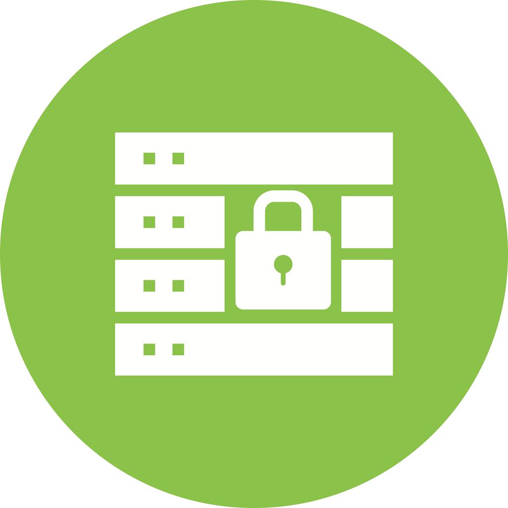 Secure Server Flat Round Icon