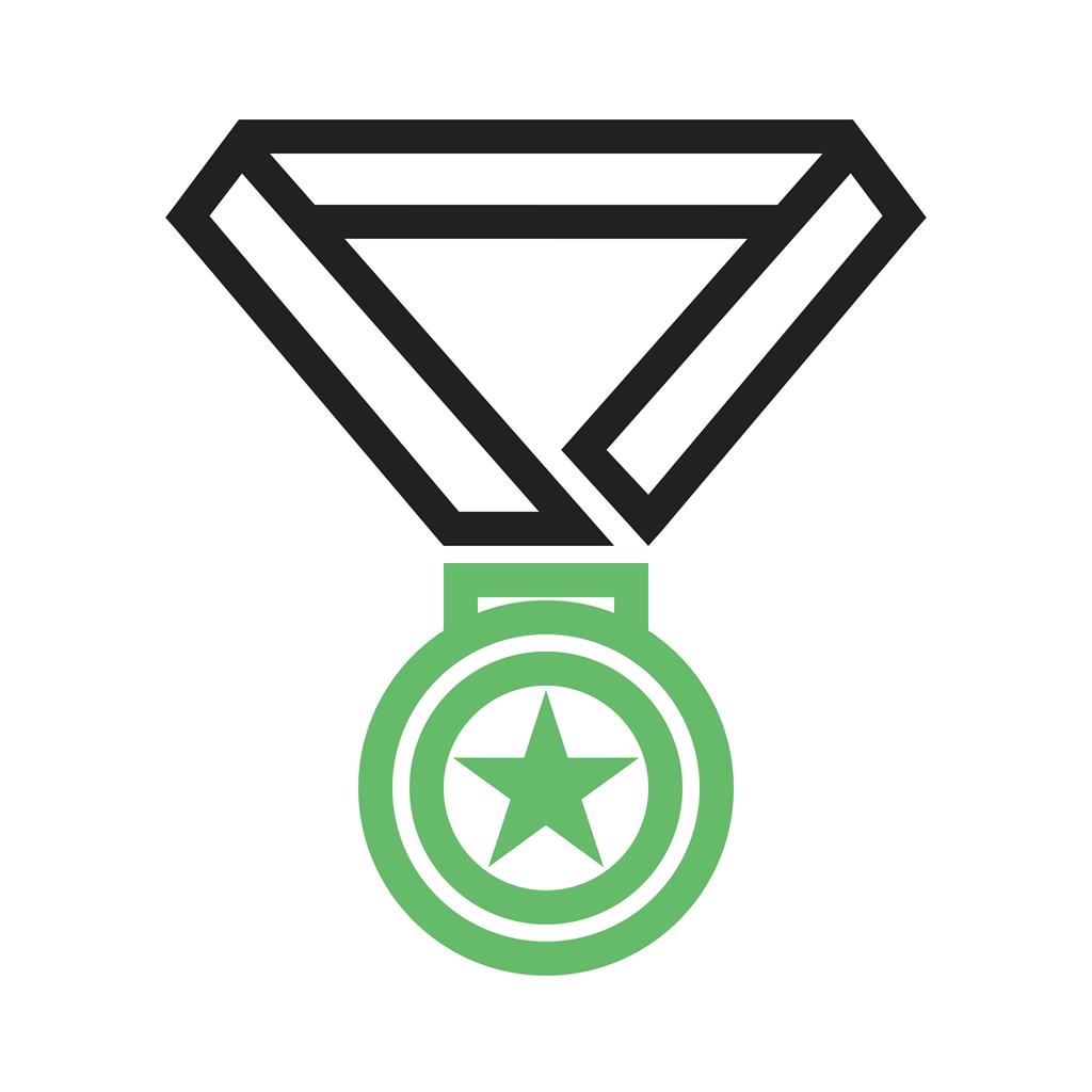 Medal Line Green Black Icon - IconBunny