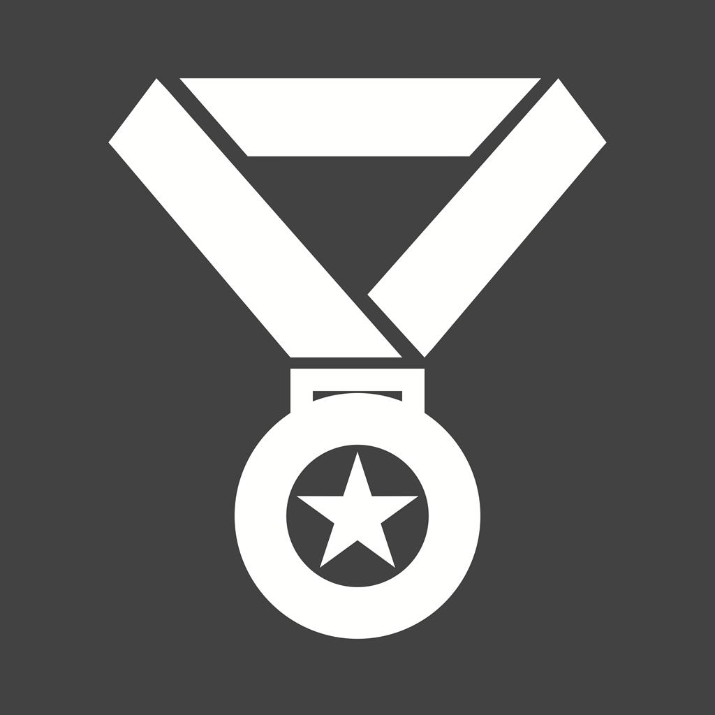 Medal Glyph Inverted Icon - IconBunny
