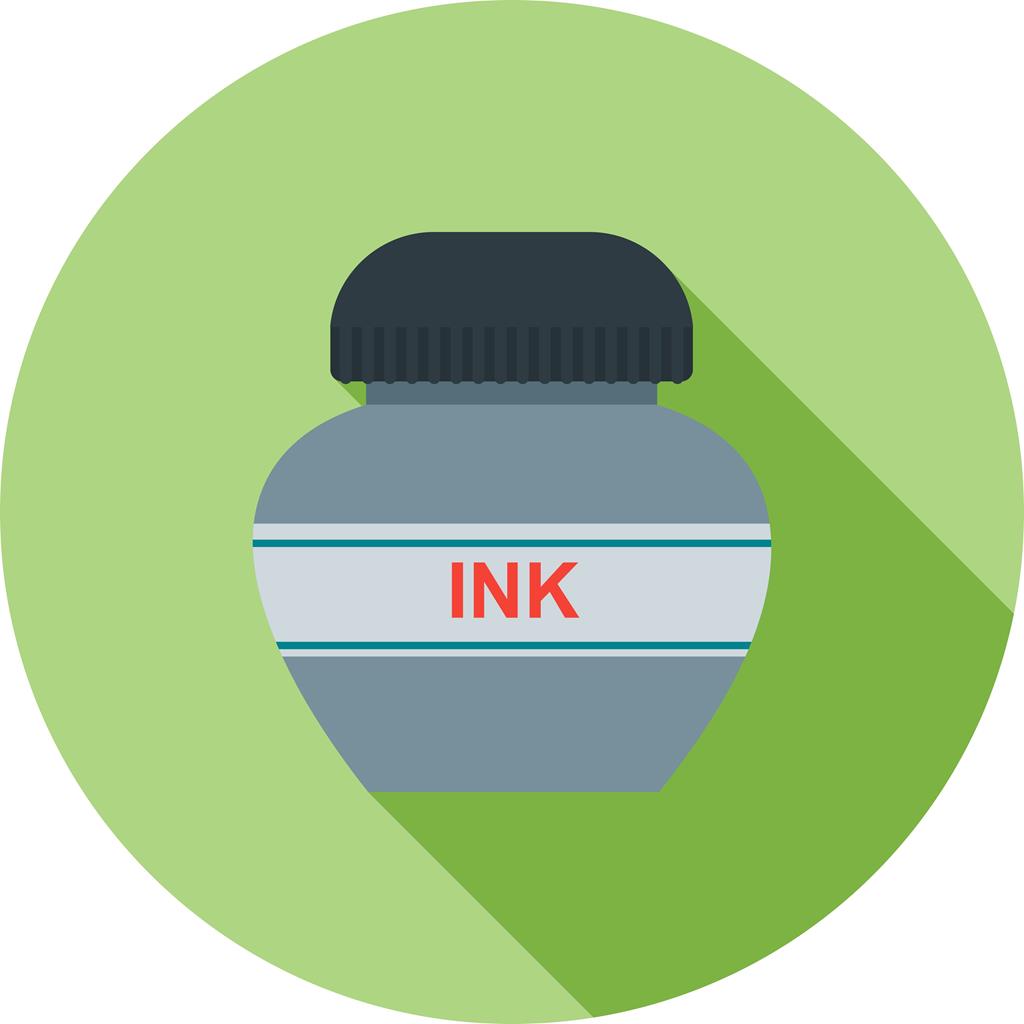 Ink Bottle Flat Shadowed Icon