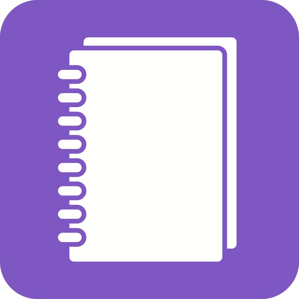 Spiral Notebook Flat Round Corner Icon