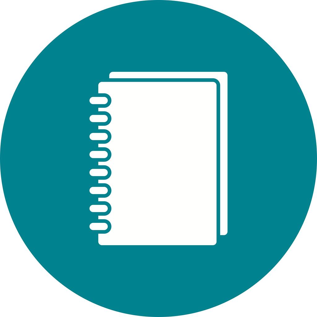 Spiral Notebook Flat Round Icon