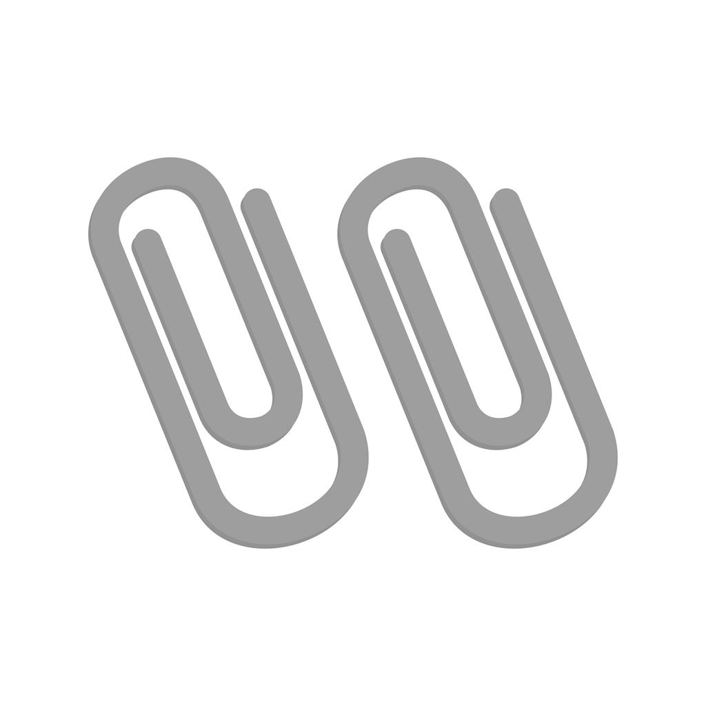 Paper Clips Greyscale Icon