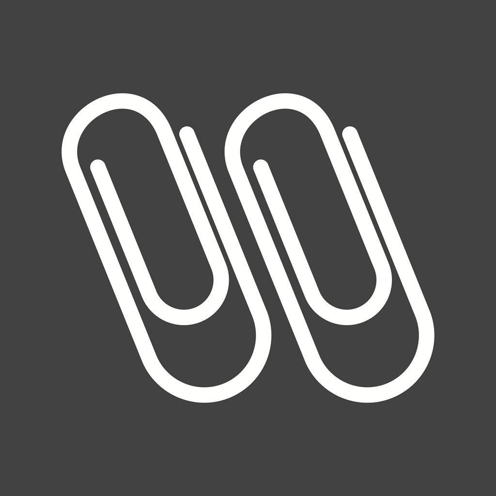 Paper Clips Line Inverted Icon