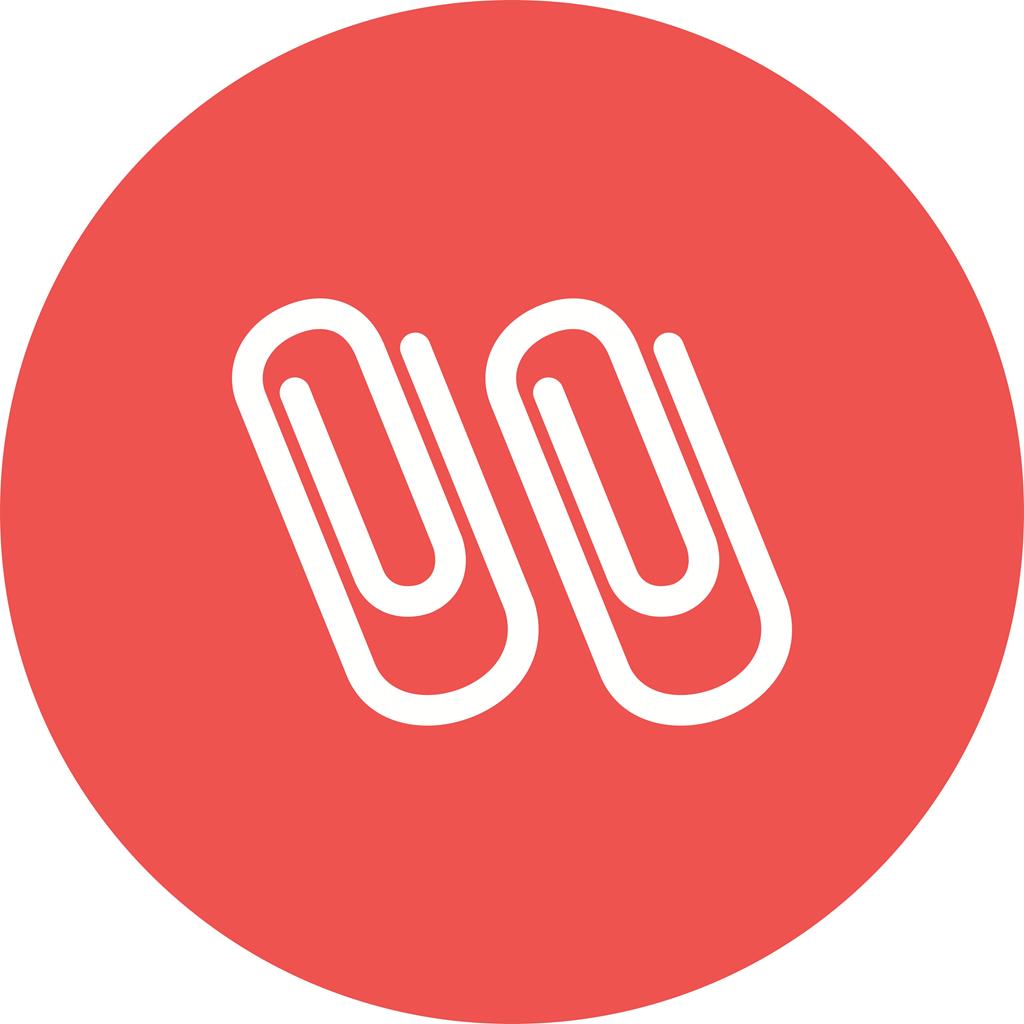 Paper Clips Flat Round Icon
