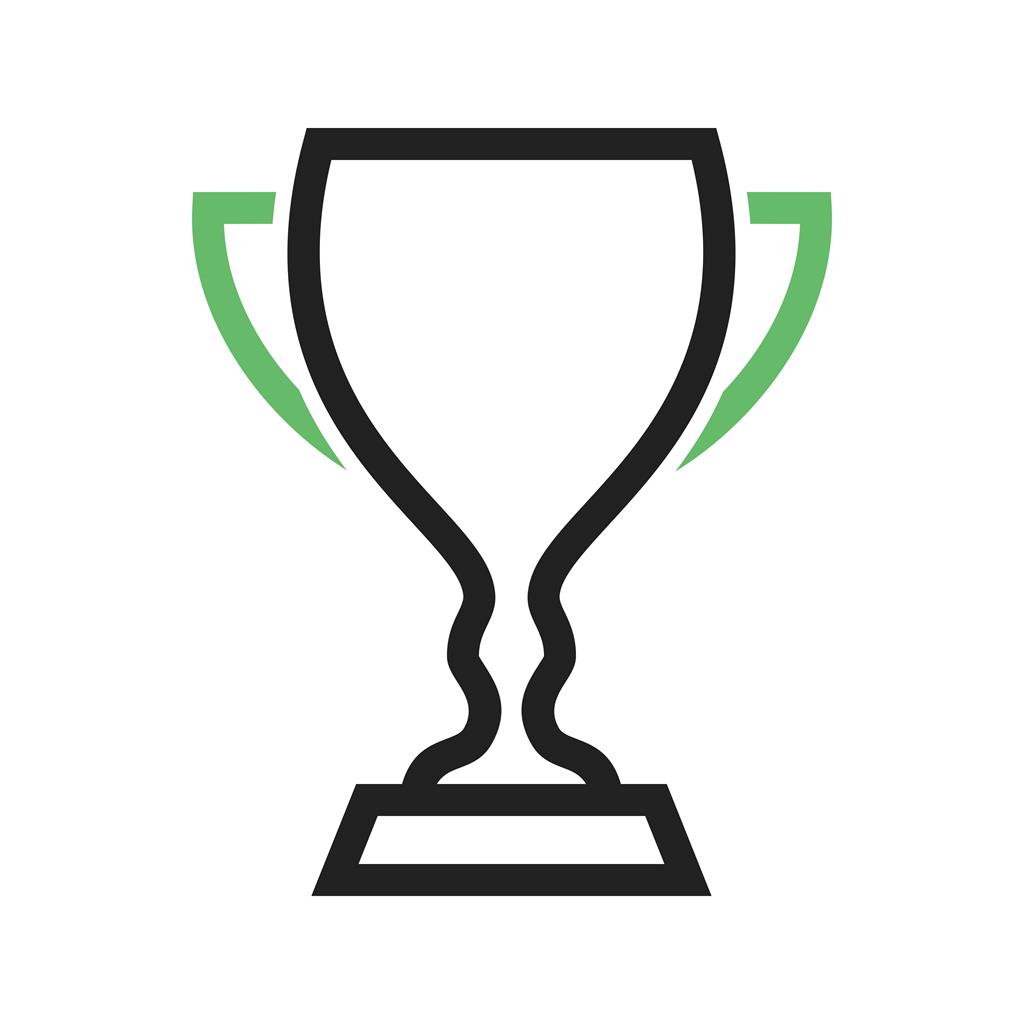 Cup / Trophy Line Green Black Icon - IconBunny
