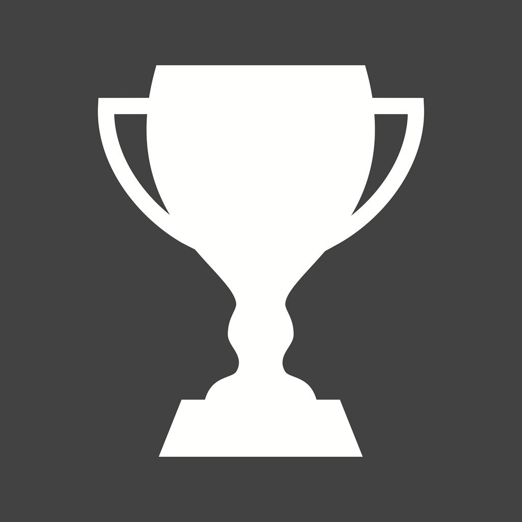 Cup / Trophy Glyph Inverted Icon - IconBunny