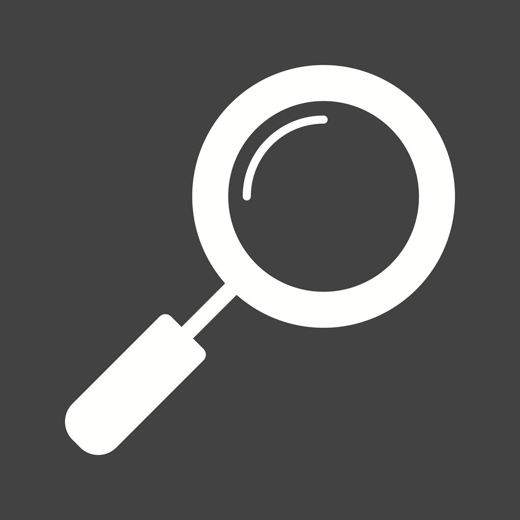 Magnifying Glass Glyph Inverted Icon