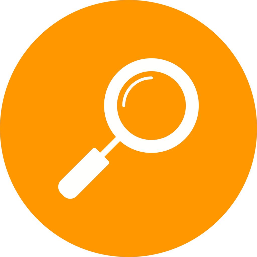 Magnifying Glass Flat Round Icon