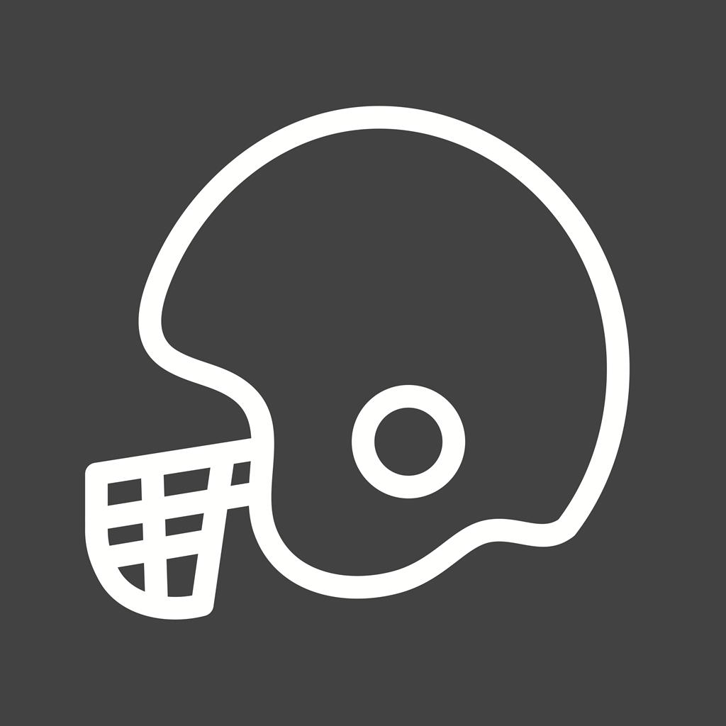 Cricket Helmet Line Inverted Icon - IconBunny