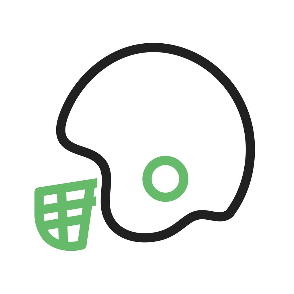 Cricket Helmet Line Green Black Icon - IconBunny