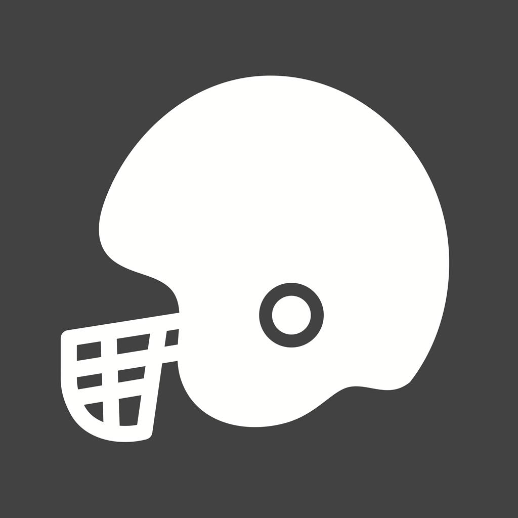 Cricket Helmet Glyph Inverted Icon - IconBunny