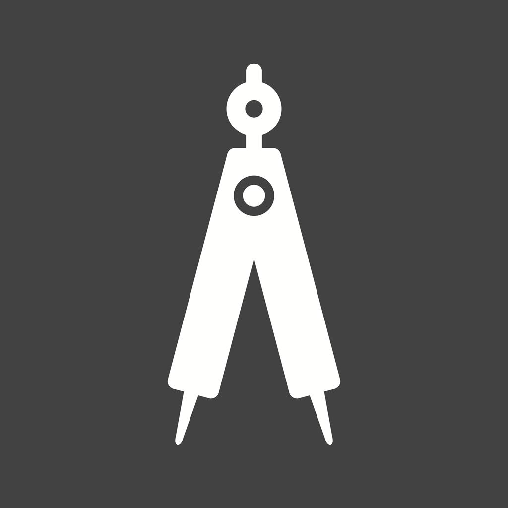 Geometrical Compass Glyph Inverted Icon
