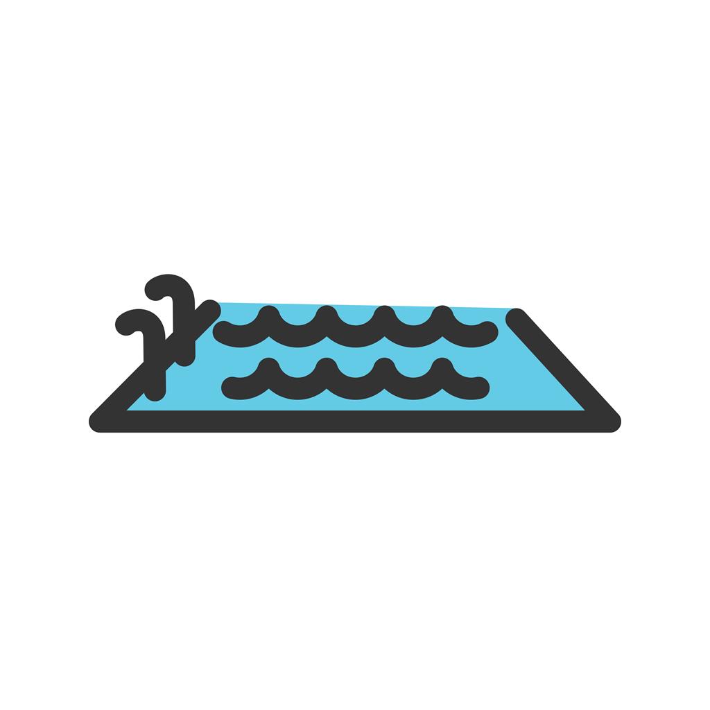 Swimming Line Filled Icon - IconBunny