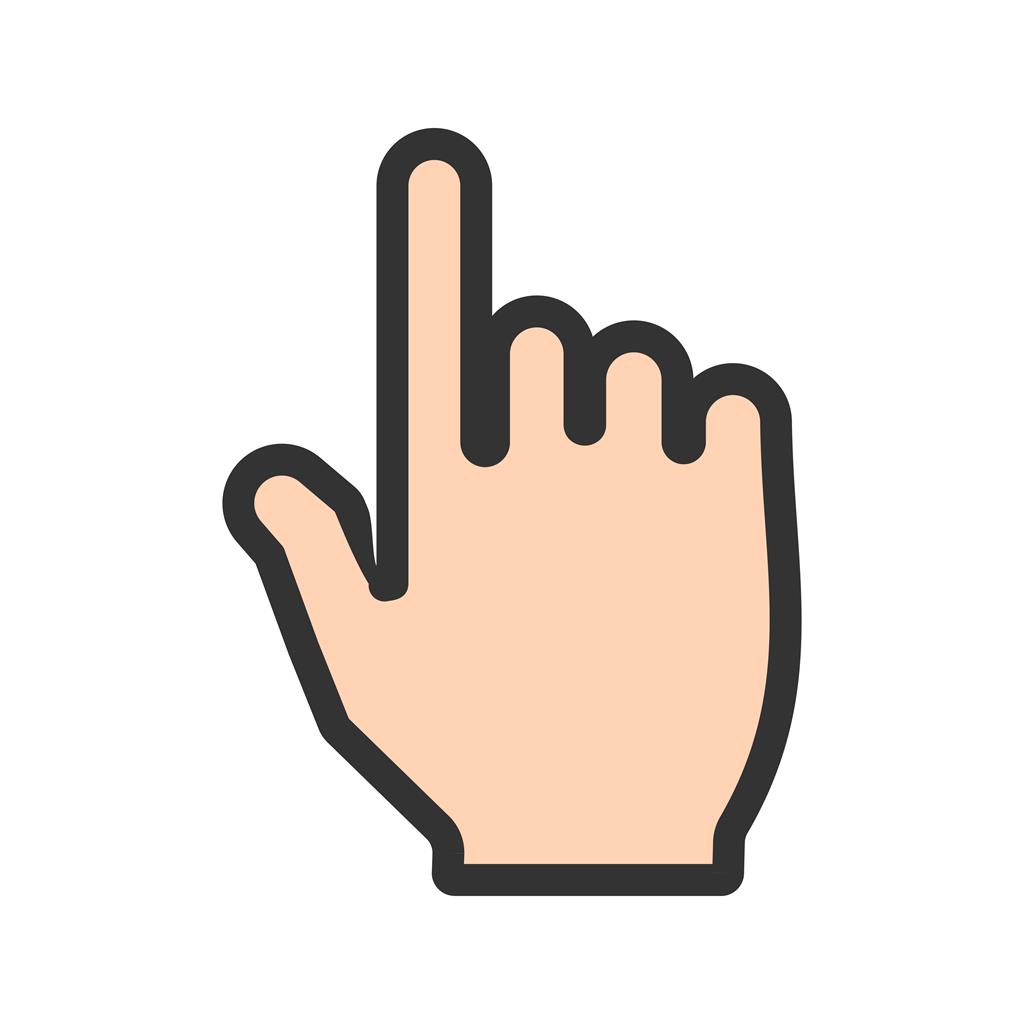 Hand Click I Line Filled Icon