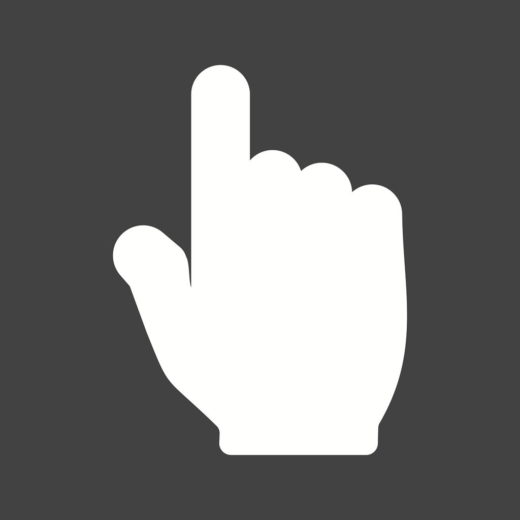 Hand Click I Glyph Inverted Icon