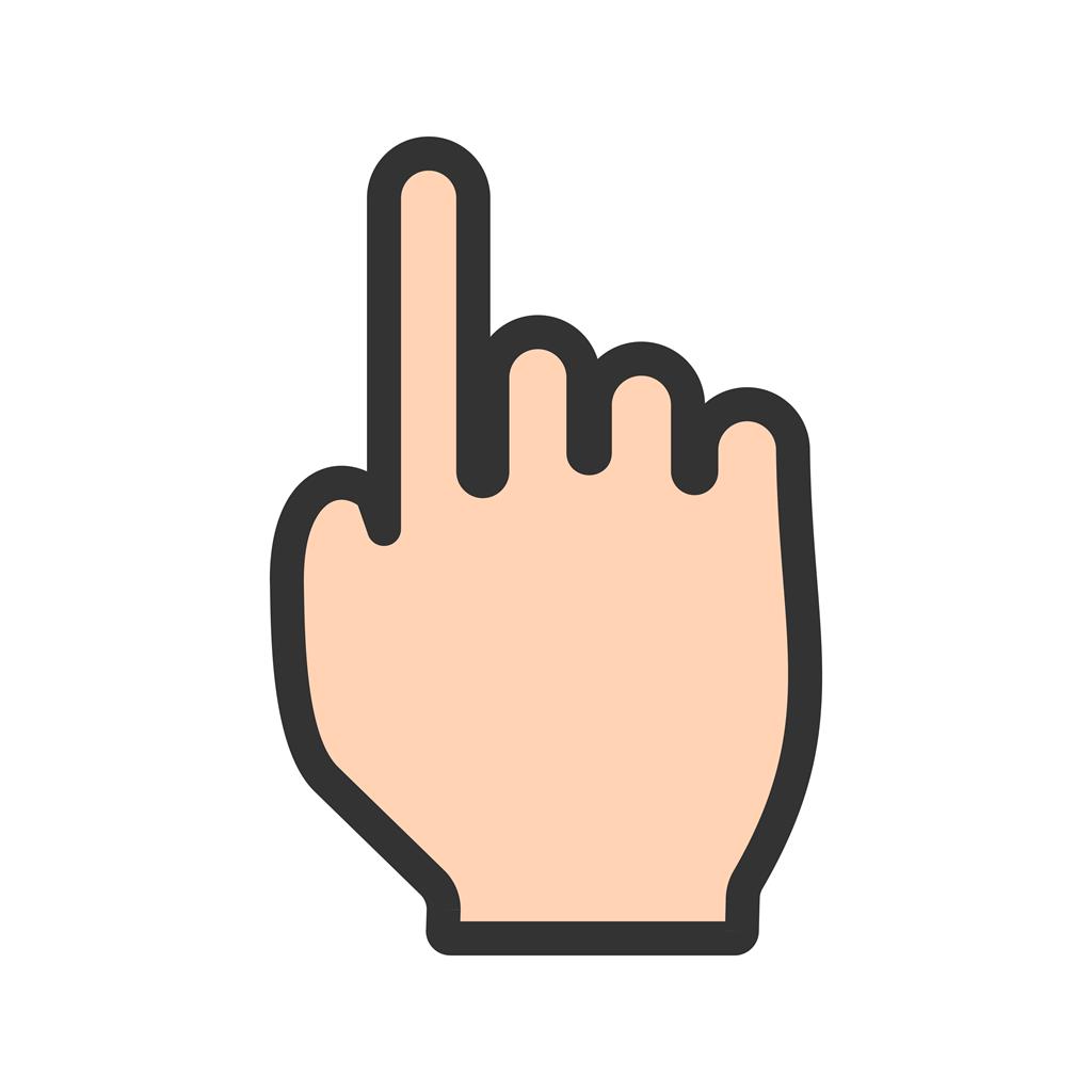 Hand Click II Line Filled Icon