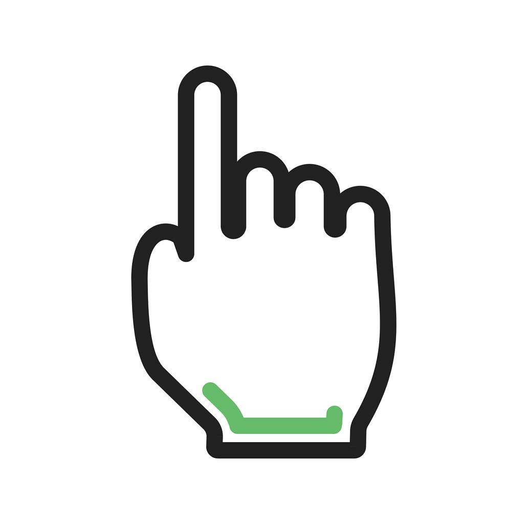 Hand Click II Line Green Black Icon