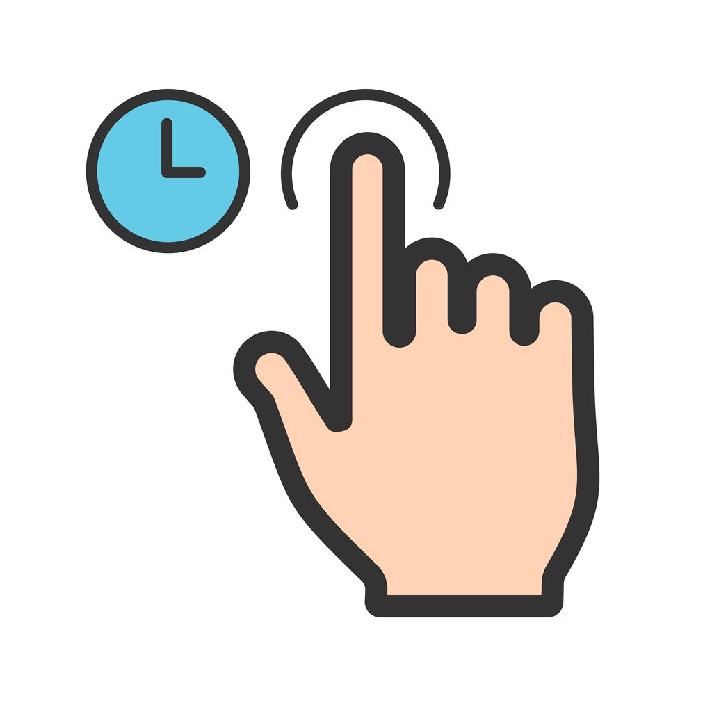 Click and Hold Line Filled Icon