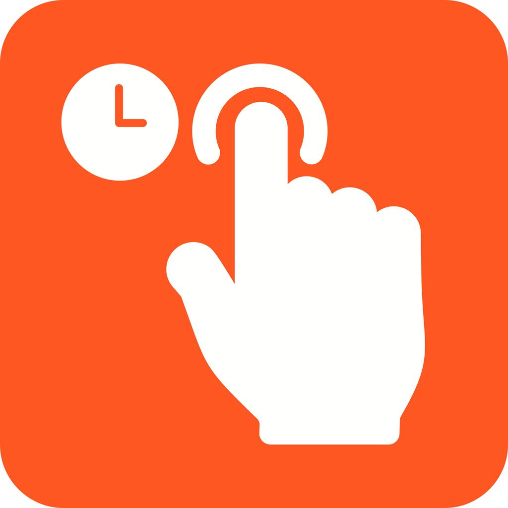 Click and Hold Flat Round Corner Icon