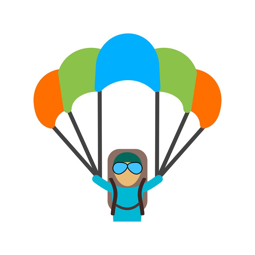 Paragliding Flat Multicolor Icon - IconBunny