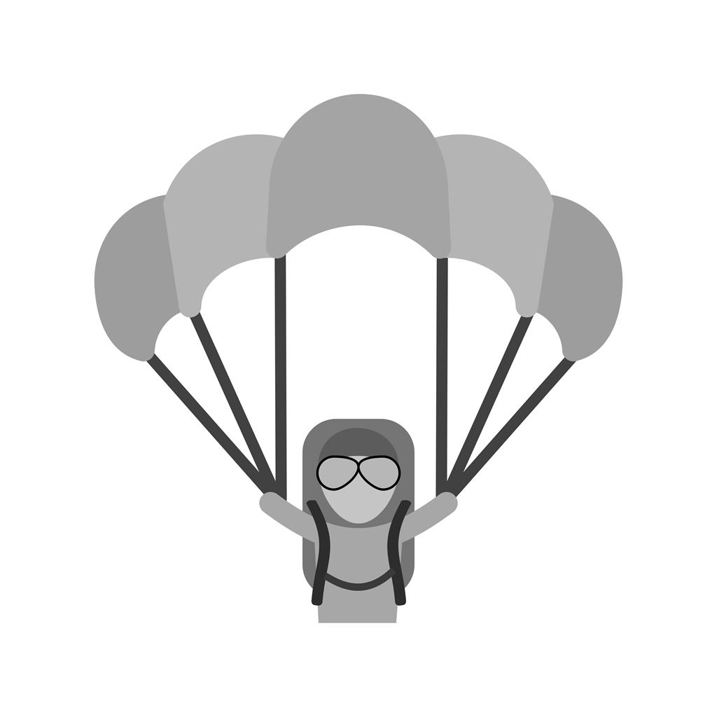 Paragliding Greyscale Icon - IconBunny