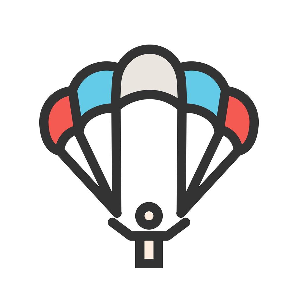 Paragliding Line Filled Icon - IconBunny