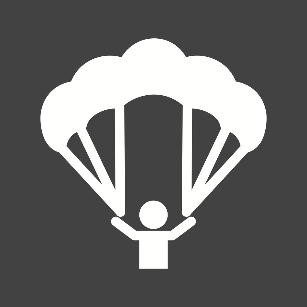 Paragliding Glyph Inverted Icon - IconBunny