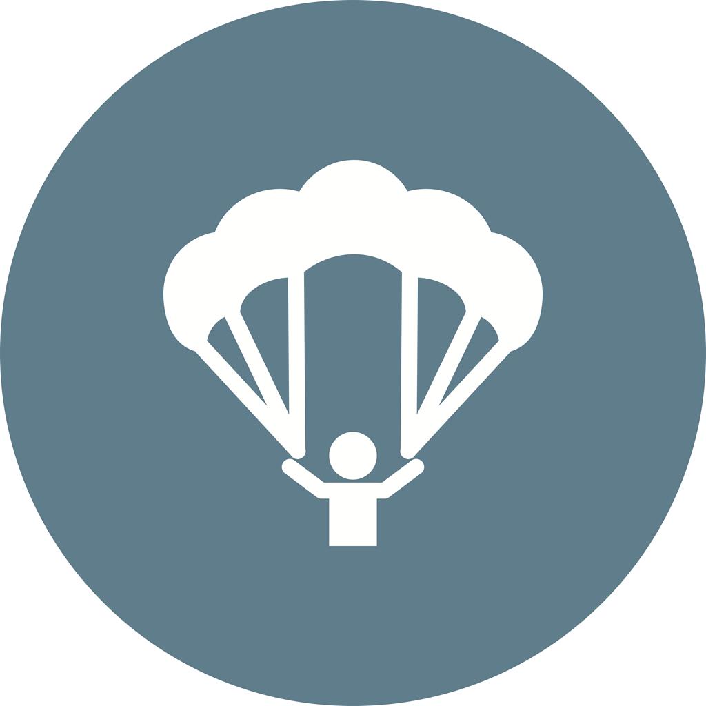 Paragliding Flat Round Icon - IconBunny