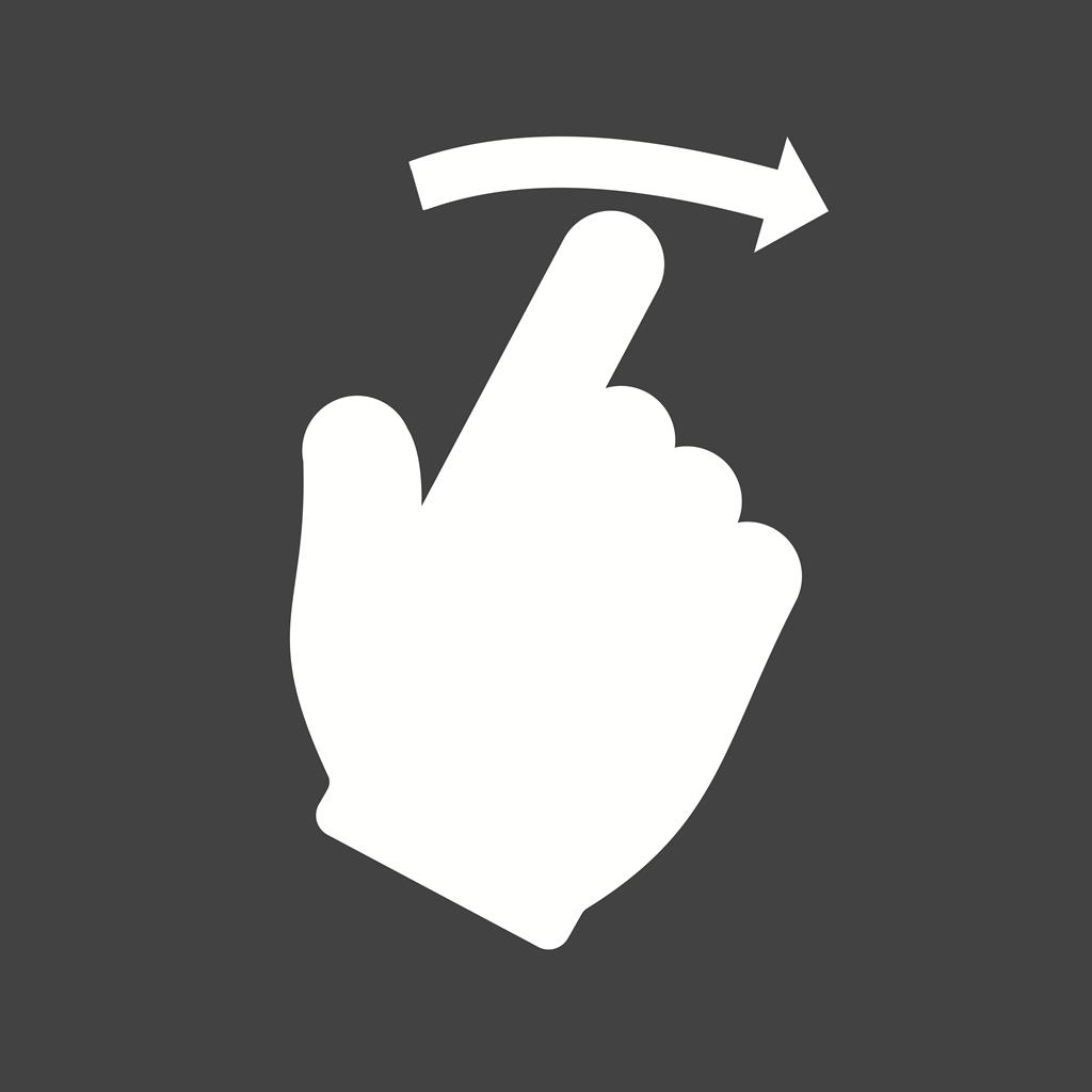 Swipe Right Glyph Inverted Icon