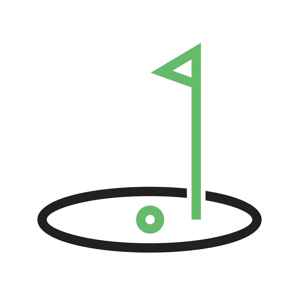 Golf Line Green Black Icon - IconBunny