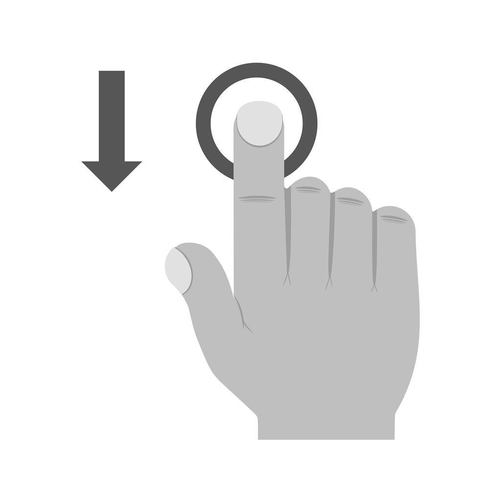 Tap and Move Down Greyscale Icon