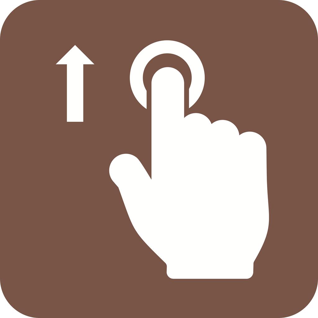 Tap and Move Up Flat Round Corner Icon