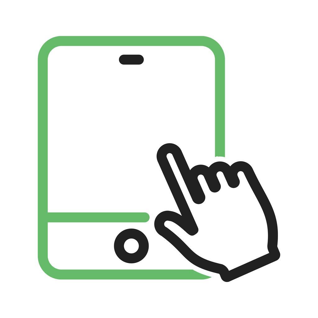 Touch Device I Line Green Black Icon