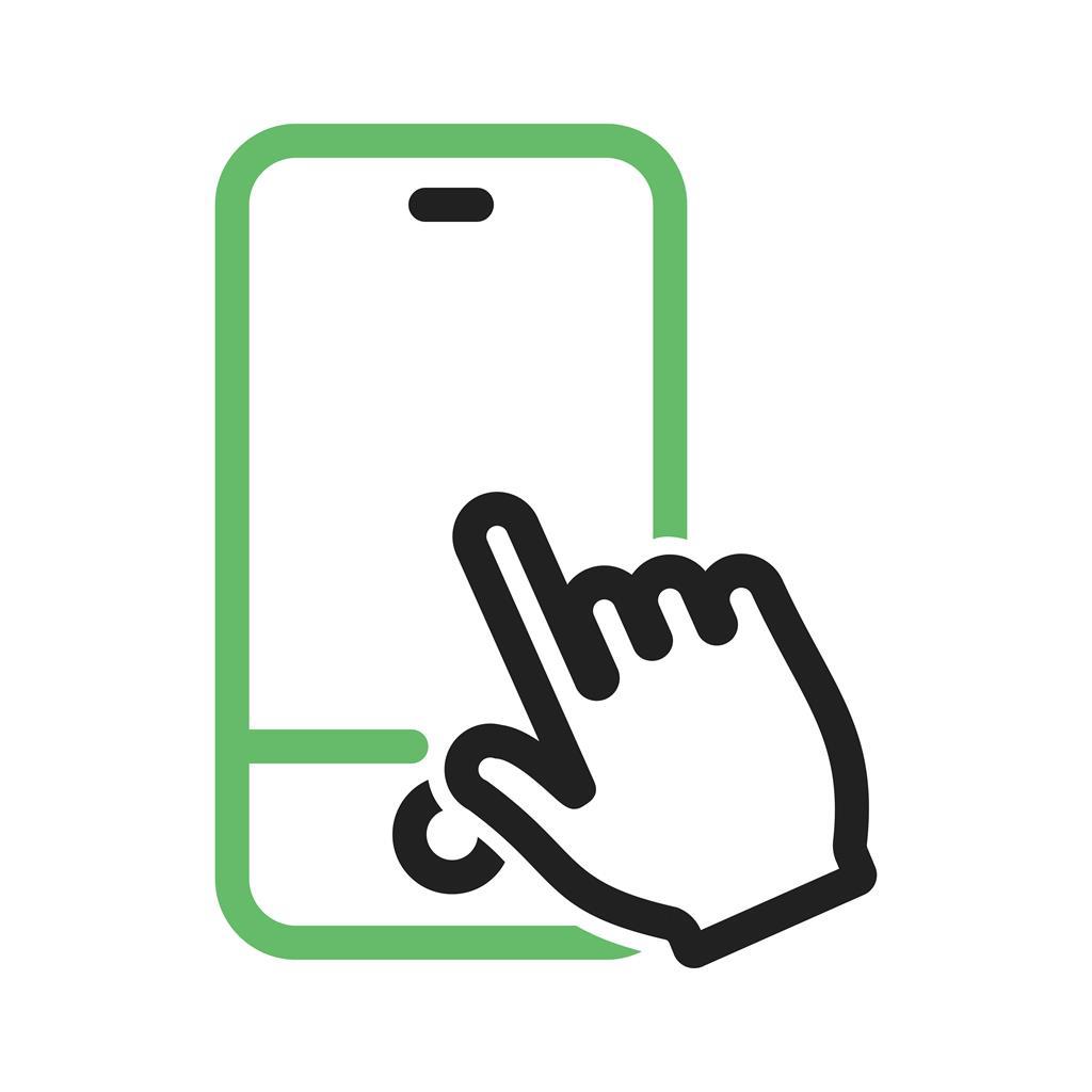 Touch Device II Line Green Black Icon