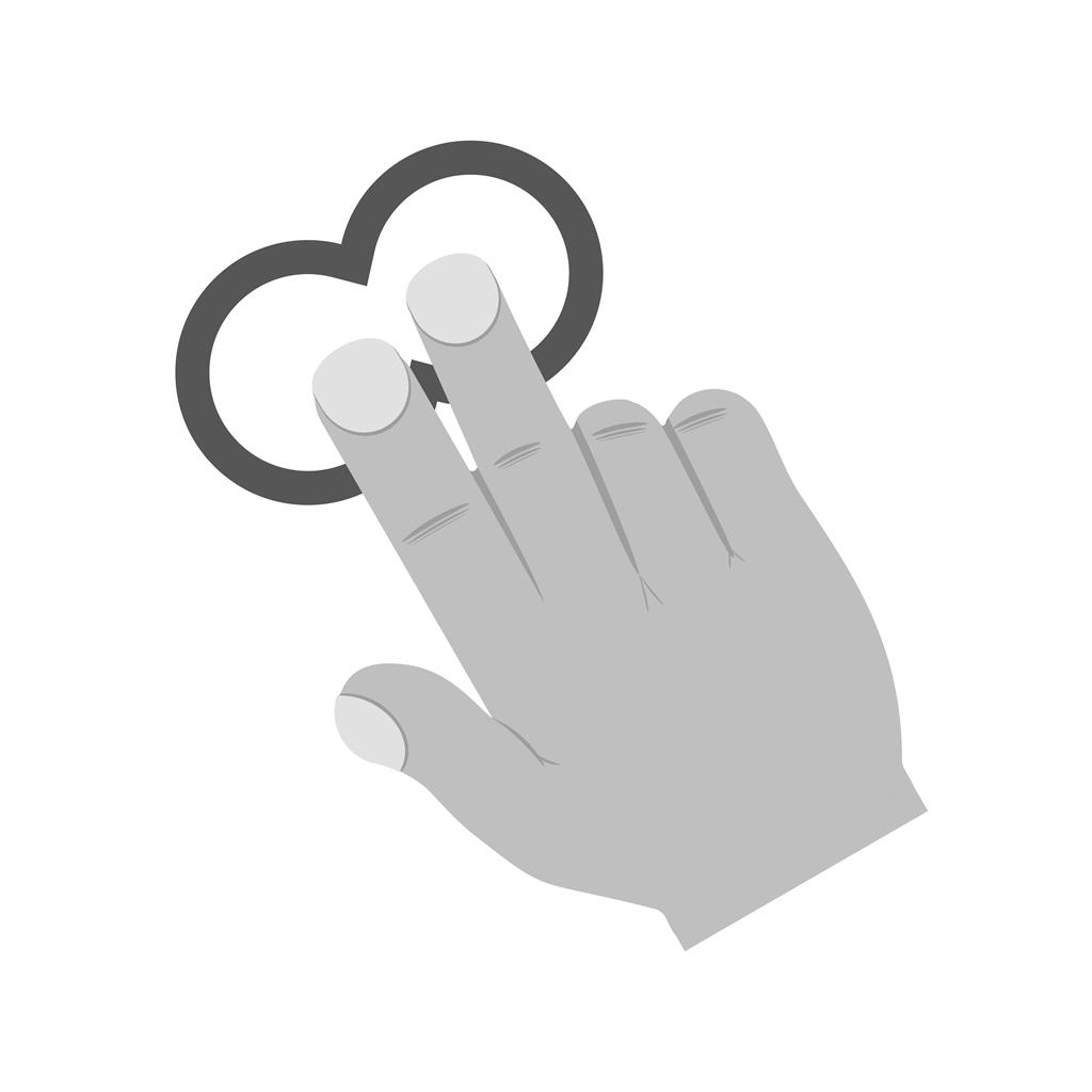 Two Fingers Tap Greyscale Icon