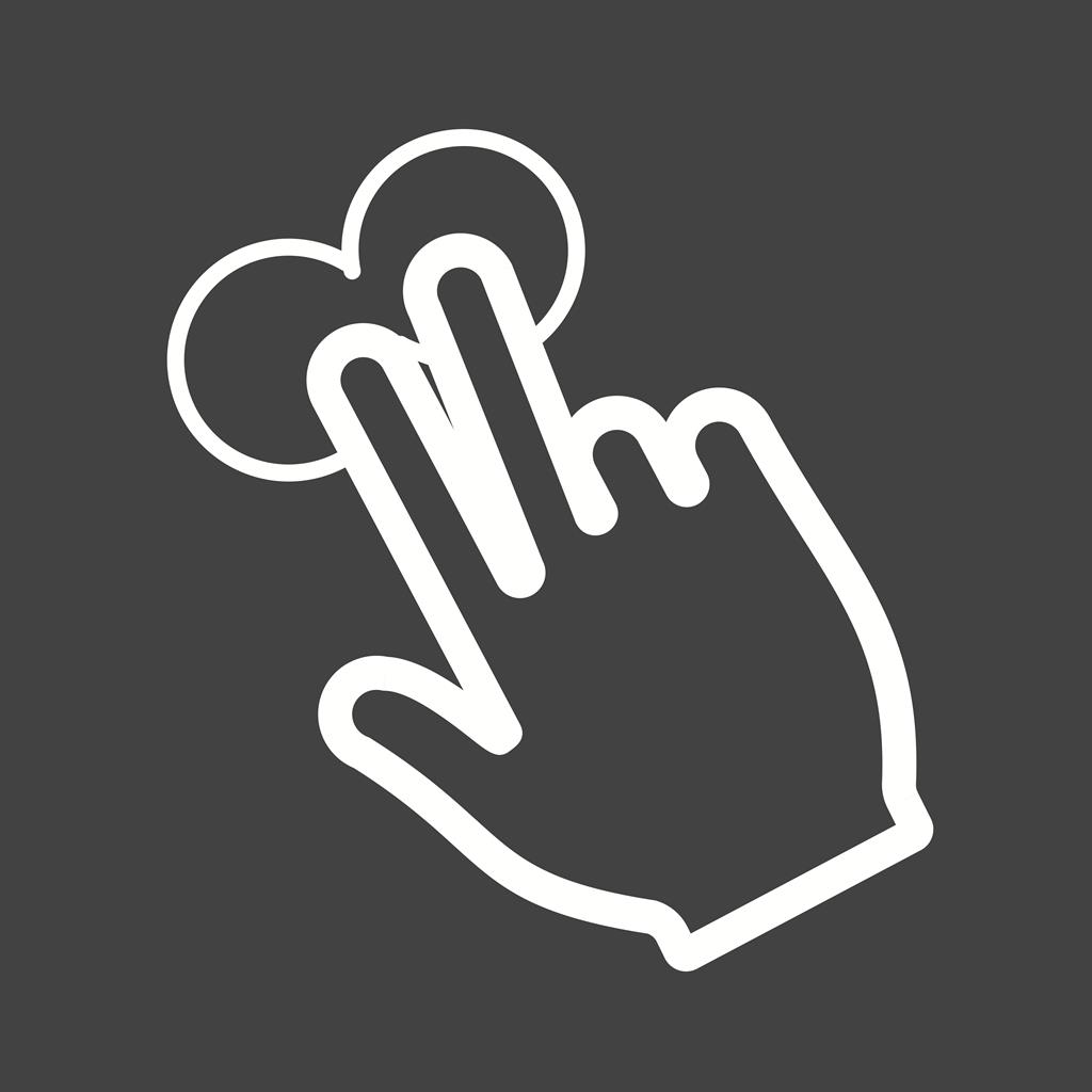 Two Fingers Tap Line Inverted Icon