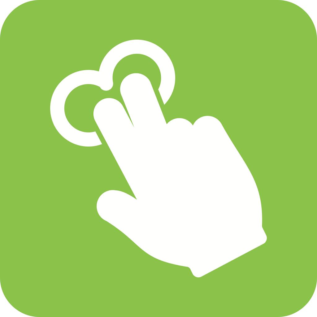 Two Fingers Tap Flat Round Corner Icon