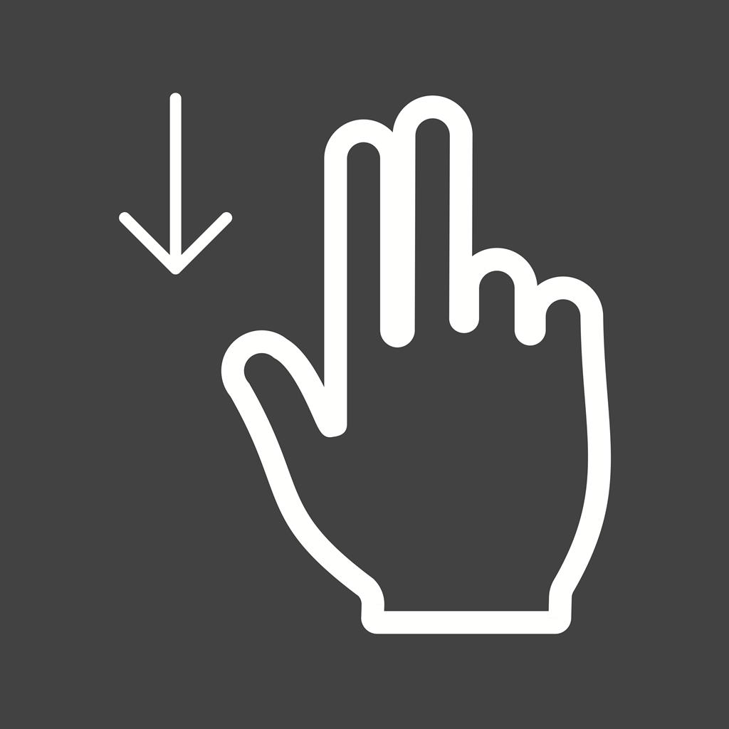 Two Fingers Down Line Inverted Icon