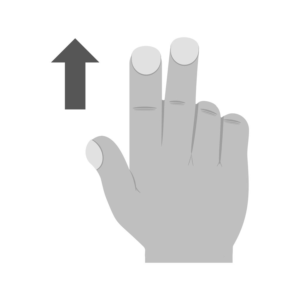 Two Fingers Up Greyscale Icon