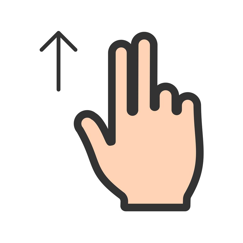 Two Fingers Up Line Filled Icon