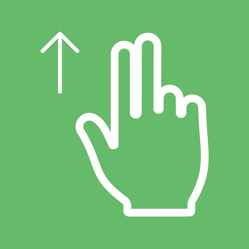 Two Fingers Up Line Multicolor B/G Icon