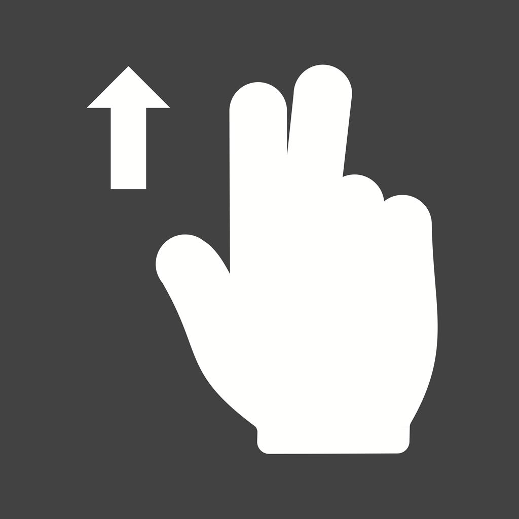 Two Fingers Up Glyph Inverted Icon