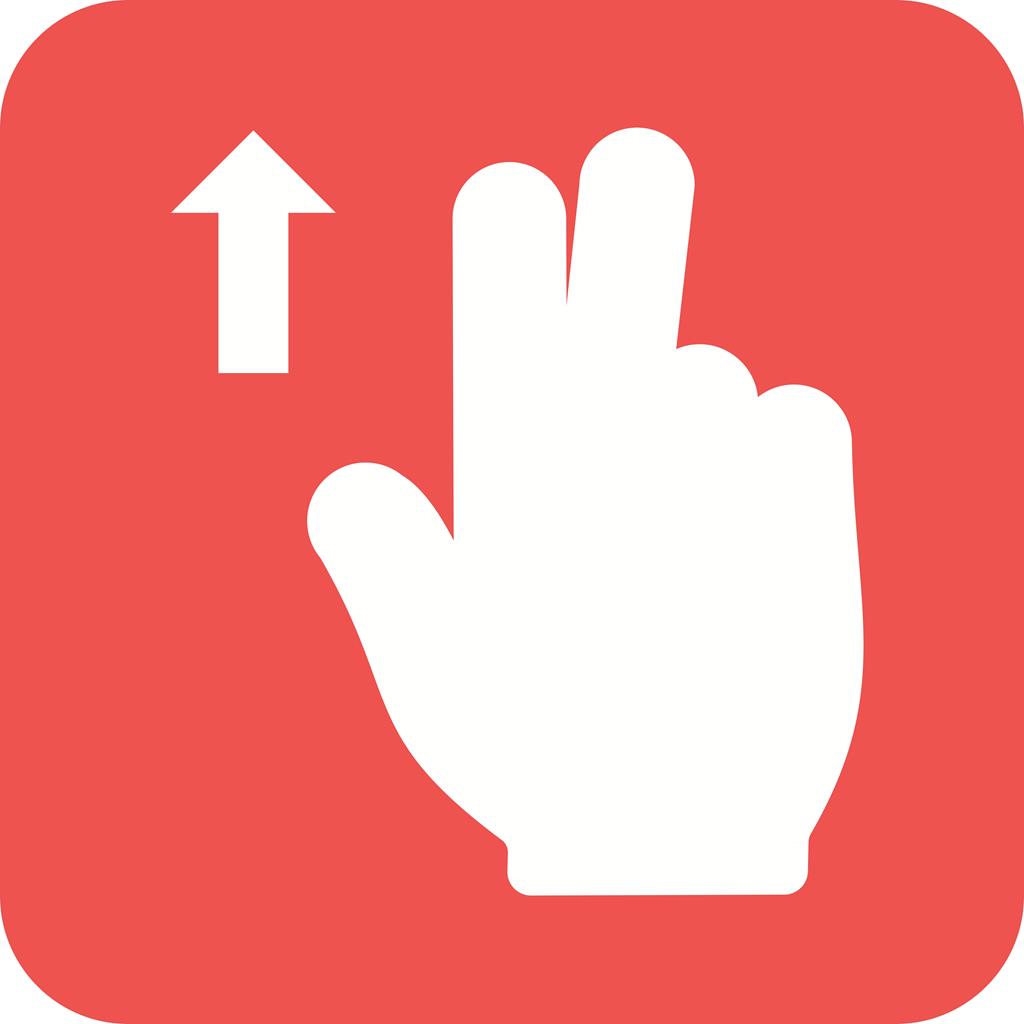 Two Fingers Up Flat Round Corner Icon